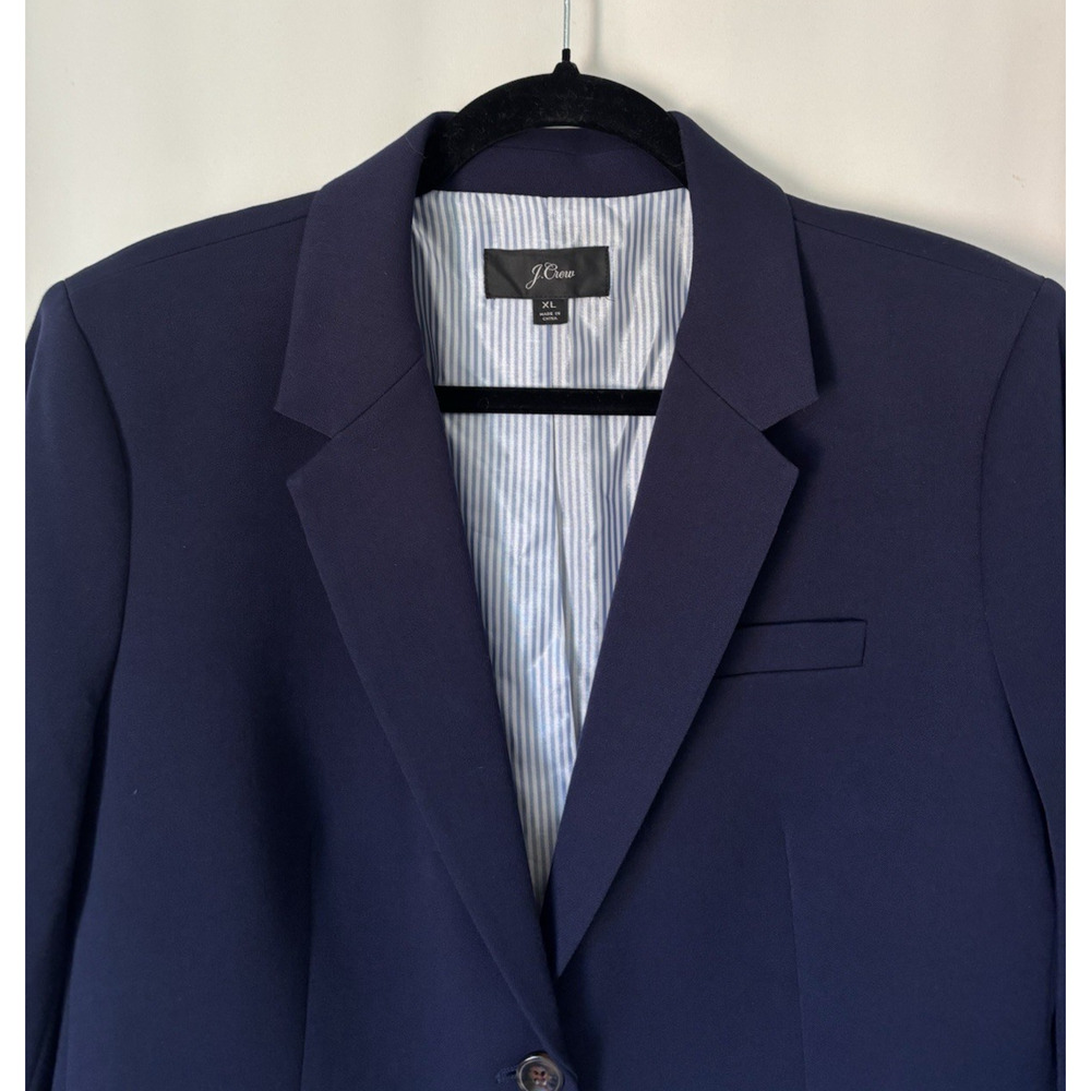 J. Crew Blazer Jacket XL Womens Navy Blue Two Buttons Career - Picture 2 of 14